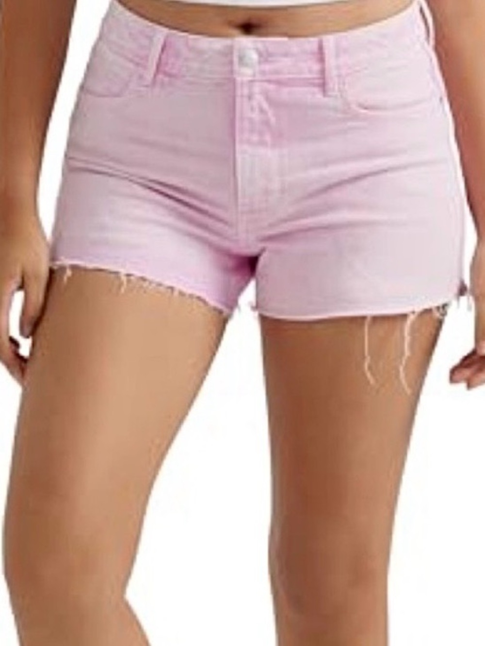 Wrangler Women's Mid-Rise Vintage Denim Short in pink frayed hem 12 NWT